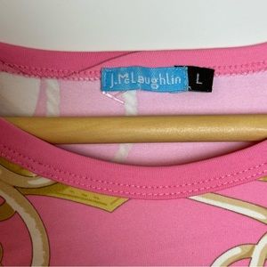 J. McLaughlin equestrian (horse) pink short sleeve shirt (top) - size large